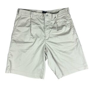 Nike Fit Dry Golf Shorts Mens 34 Khaki Beige Tan Pleated Casual Outdoors Comfort